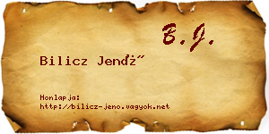 Bilicz Jenő névjegykártya