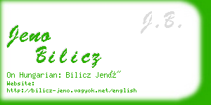jeno bilicz business card